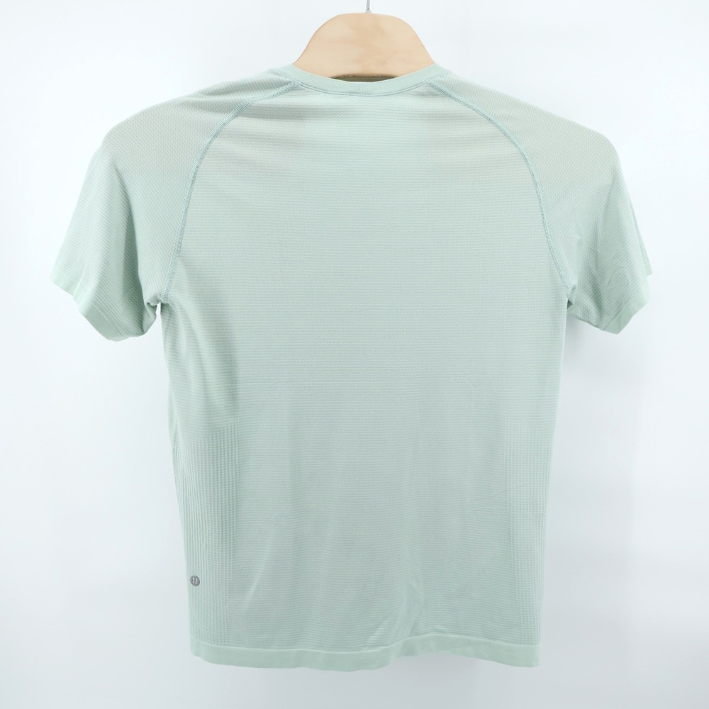 Lululemon Shirt Mens Large Green Short Sleeve Metal Vent Tech Workout Gym Logo - Picture 4 of 7